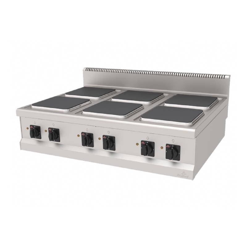 Atalay AEO-1290S 900 Seri Set Üstü 6 Gözlü Ocak, Paslanmaz Çelik, Elektrikli - 1