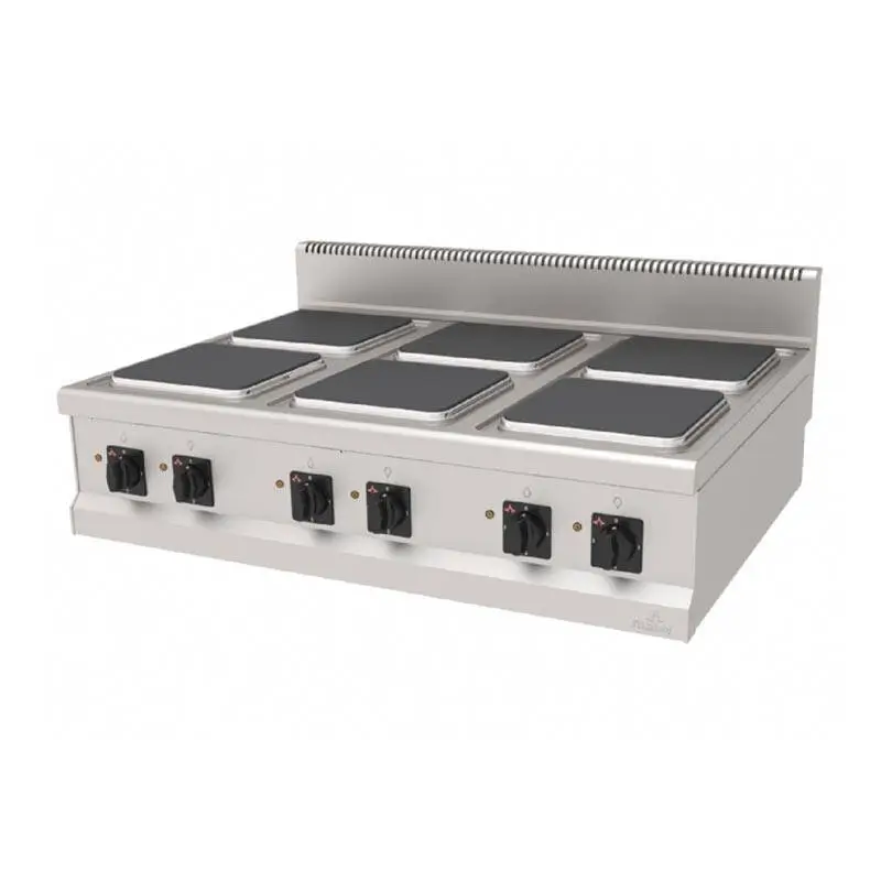 Atalay AEO-1290S 900 Seri Set Üstü 6 Gözlü Ocak, Paslanmaz Çelik, Elektrikli - 1