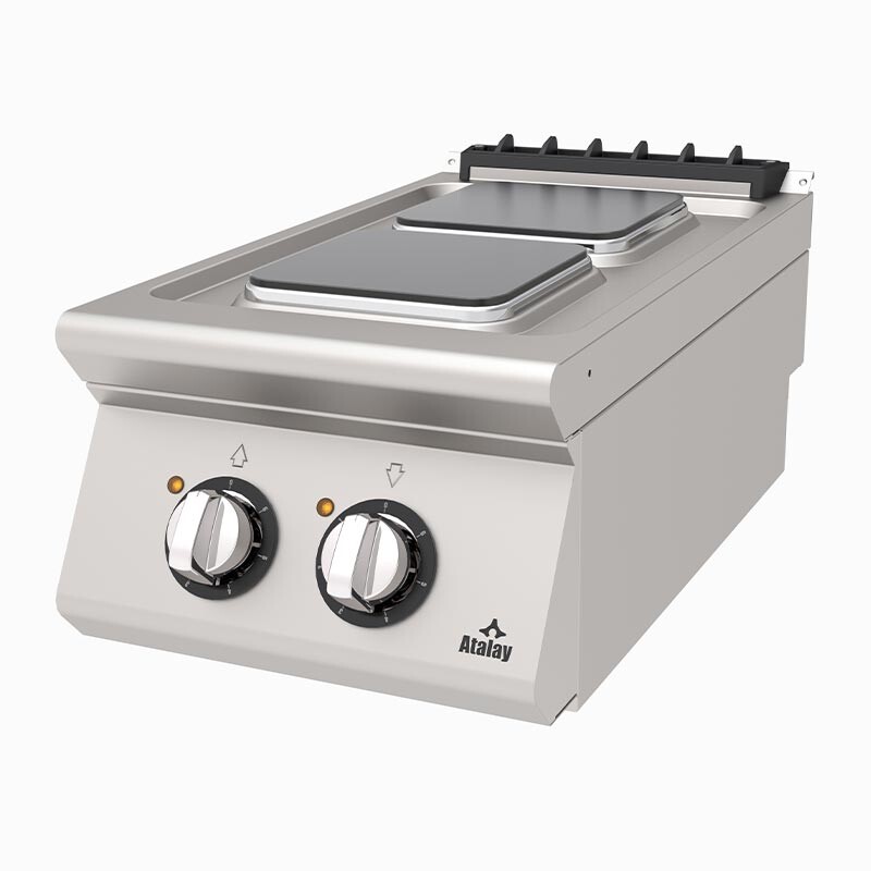 Atalay AEO-473-2K-HOTSTAR 730 Seri 2 Gözlü Hot Star Kare Ocak, Paslanmaz Çelik, Elektrikli - Atalay