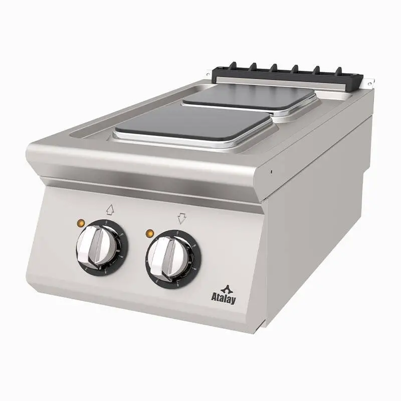 Atalay AEO-473-2K-HOTSTAR 730 Seri 2 Gözlü Hot Star Kare Ocak, Paslanmaz Çelik, Elektrikli - 1