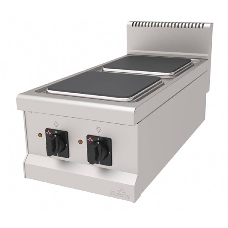 Atalay AEO-490S 900 Seri Set Üstü 2 Gözlü Ocak, Paslanmaz Çelik, Elektrikli - 1