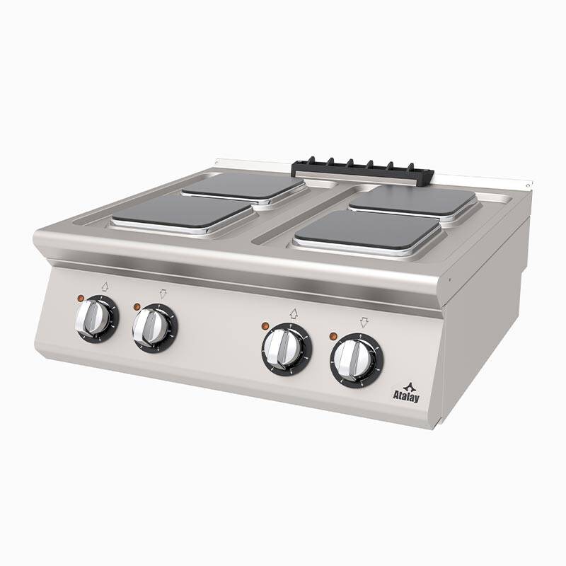 Atalay AEO-873-2K-HOTSTAR 730 Seri Hot Star 4 Gözlü Kare Ocak, Paslanmaz Çelik, Elektrikli - 1