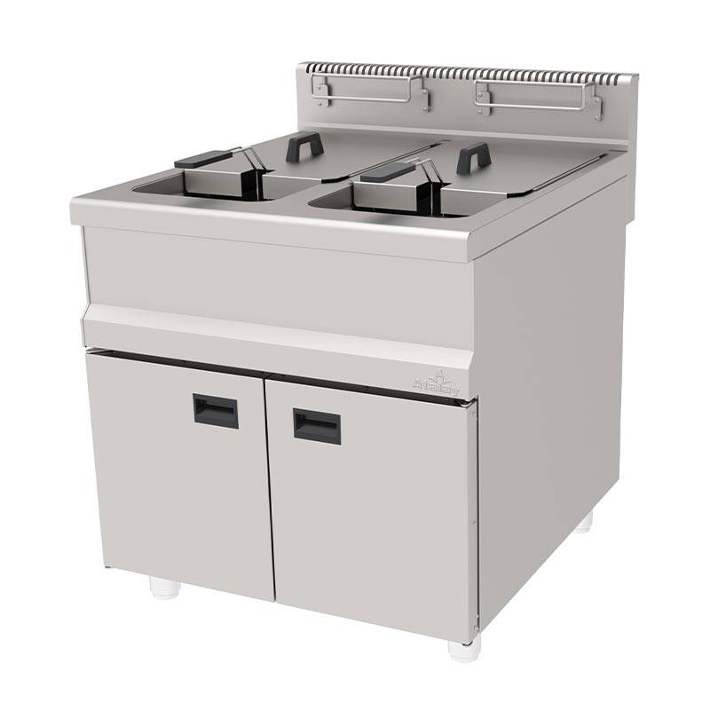 Atalay AGF-890 900 Seri Dolaplı İki Hazneli Fritöz, 2x30 Lt, Paslanmaz Çelik, LPG'li - 1