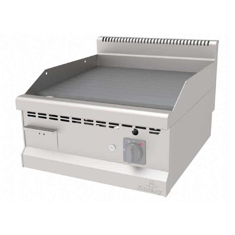 Atalay AGI-670ND 700 Seri Nervürlü + Düz Pleyt Izgara, Paslanmaz Çelik, 60x70 cm, LPG'li - Atalay