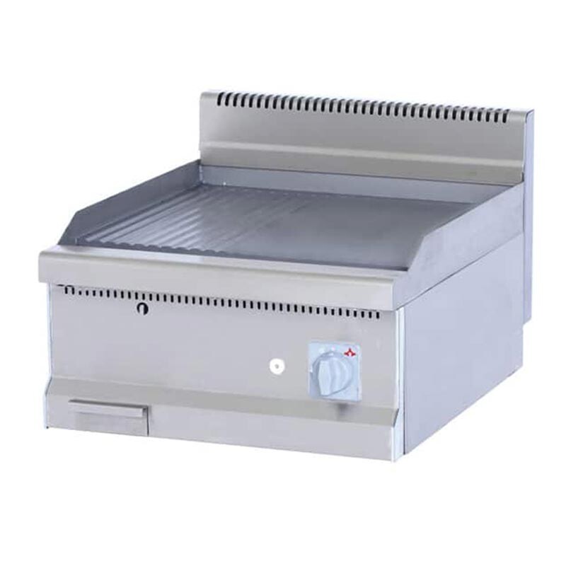 Atalay AGI-670NDCR 700 Seri Nervürlü + Düz Pleyt Izgara, Paslanmaz Çelik, 60x70 cm, Krom Yüzeyli, Doğalgazlı - Atalay