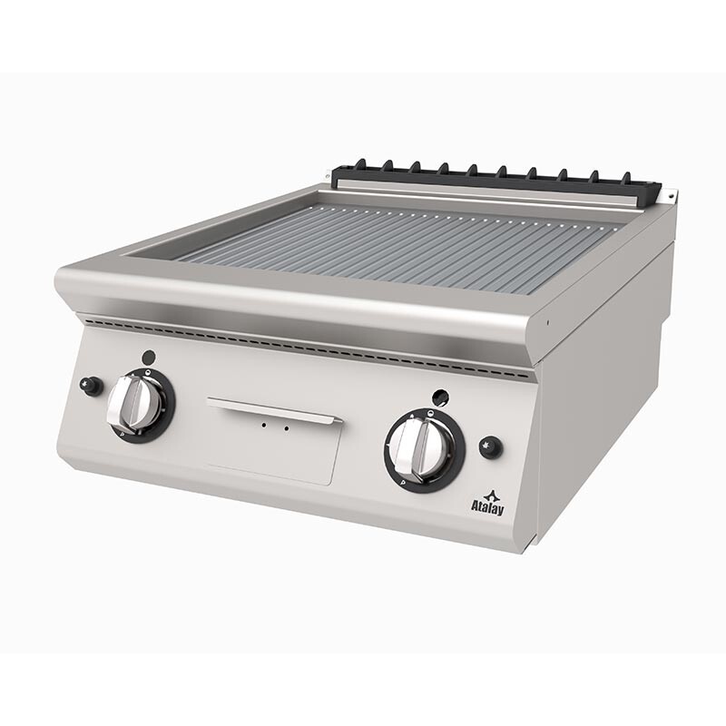 Atalay AGI-673-N 730 Seri Set Üstü Nervürlü Izgara, Paslanmaz Çelik, 60x73x30 cm, Doğalgazlı - Atalay