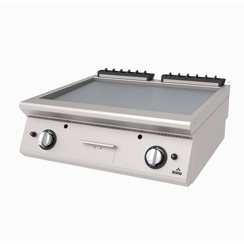 Atalay AGI-873 730 Seri Set Üstü Düz Pleyt Izgara, Paslanmaz Çelik, 80x73x30 cm, LPG'li - 1