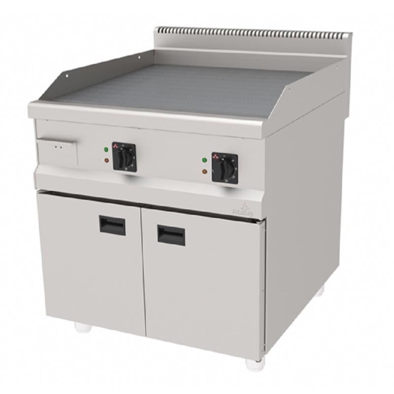 Atalay AGI-890NCR 900 Seri Nervürlü Pleyt Izgara, Paslanmaz Çelik, 80x90 cm, Krom Yüzeyli, LPG'li - Atalay