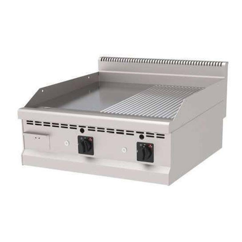 Atalay AGI-890NDSCR 900 Seri Setüstü Nervürlü + Düz Pleyt Izgara, Paslanmaz Çelik, 80x90 cm, Krom Yüzeyli, LPG'li - 1