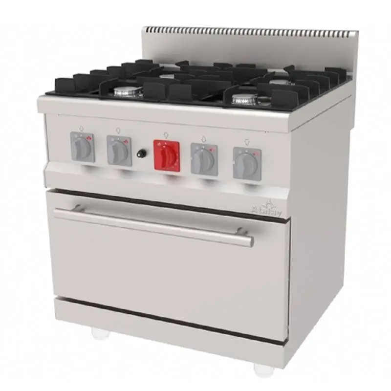 Atalay AGK-870 700 Seri 4 Ocaklı Kuzine, 4x22 cm, Paslanmaz Çelik, LPG'li - 1