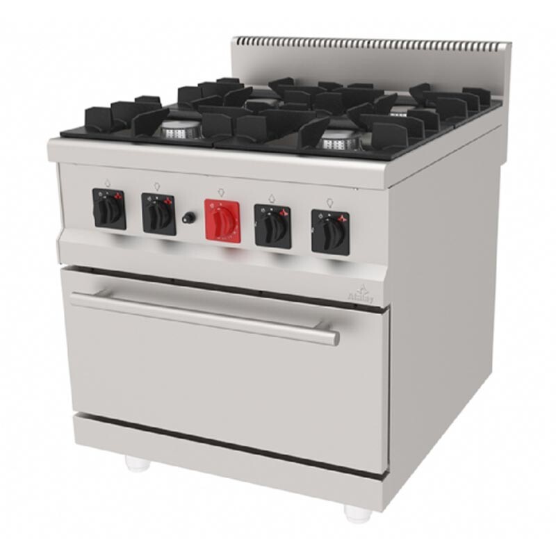Atalay AGK-890 900 Seri 4 Gözlü Kuzine, Doğalgazlı, Paslanmaz Çelik, LPG'li - Atalay