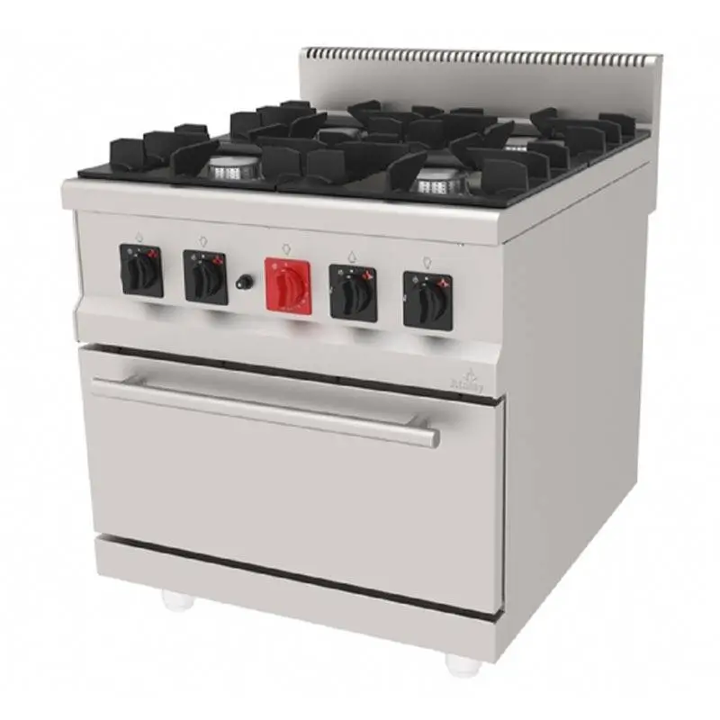 Atalay AGK-890 900 Seri 4 Gözlü Kuzine, Doğalgazlı, Paslanmaz Çelik, LPG'li - 1