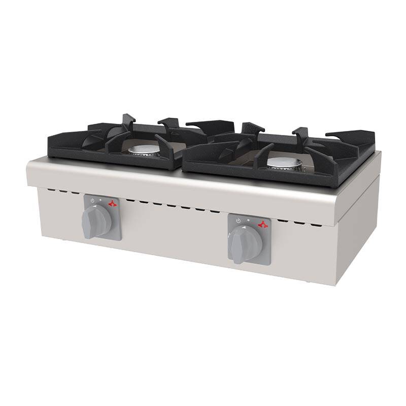 Atalay AGO-02 Set Üstü 2 Pleytli Mini Ocak, 63x36x17 cm, Paslanmaz Çelik, LPG'li - 1
