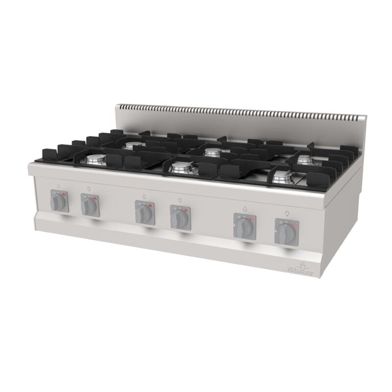 Atalay AGO-1270 700 Seri Set Üstü 6 Gözlü Ocak, Paslanmaz Çelik, Doğalgazlı - Atalay