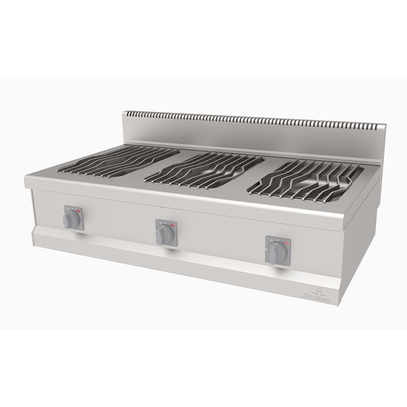 Atalay AGO-1270Y 700 Seri Set Üstü 3 Brülörlü Yan Yana Ocak, Paslanmaz Çelik, LPG'li - Atalay