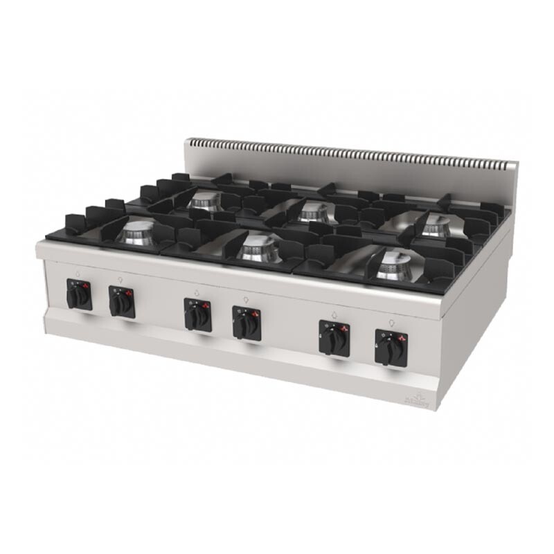 Atalay AGO-1290S 900 Seri Set Üstü 6 Gözlü Ocak, Paslanmaz Çelik, Doğalgazlı - Atalay