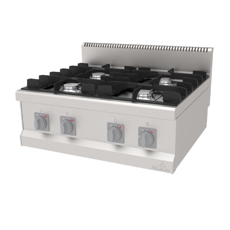 Atalay AGO-870 700 Seri Set Üstü 4 Gözlü Ocak, 80x70x30 cm, Paslanmaz Çelik, Doğalgazlı - Atalay