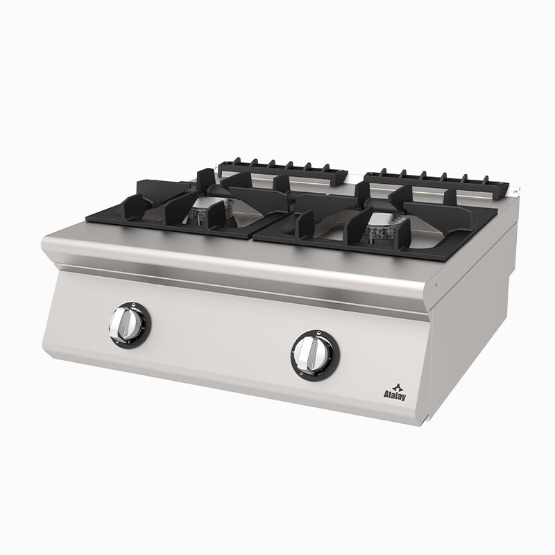 Atalay AGO-T-873 730 Seri 2 Gözlü Ocak, 80x73x30 cm, Paslanmaz Çelik, LPG'li - Atalay