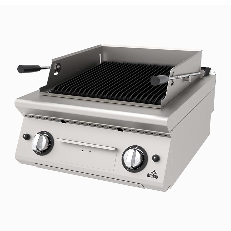 Atalay ALI-673 730 Seri Set Üstü Lavataşlı Izgara, Paslanmaz Çelik, 60x73 cm, Doğalgazlı - Atalay