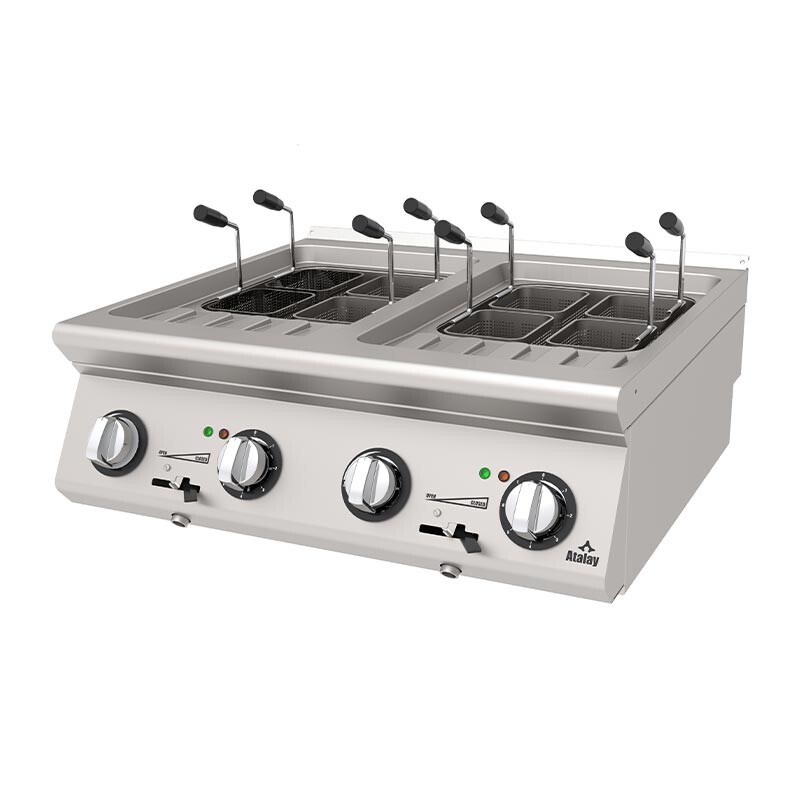 Atalay AMP-873 730 Seri Makarna Haşlama Makinesi, 4+4 Sepetli, Paslanmaz Çelik, Elektrikli - Atalay