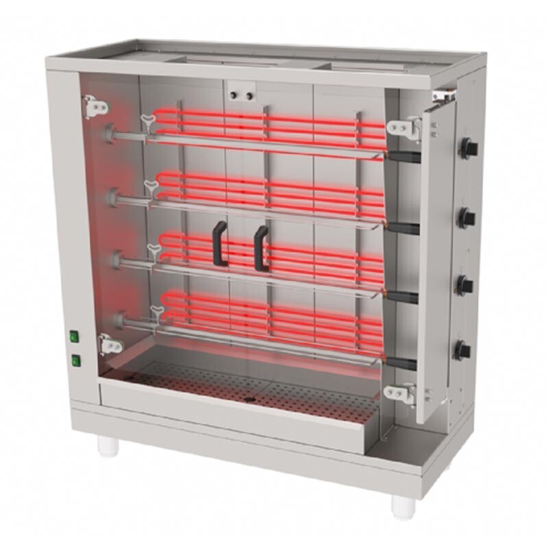 Atalay APME-04 Piliç Çevirme Makinesi, 4 Şişli, Paslanmaz Çelik, Elektrikli - Atalay