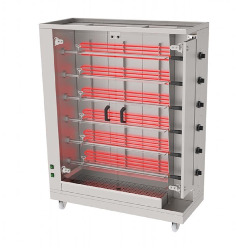 Atalay APME-06 Piliç Çevirme Makinesi, 6 Şişli, Paslanmaz Çelik, Elektrikli - Atalay