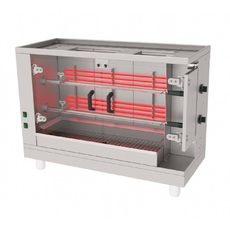 Atalay APMG-02 Piliç Çevirme Makinesi, 2 Şişli, Paslanmaz Çelik, Doğalgazlı - 1