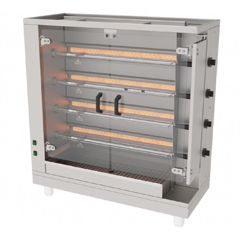 Atalay APMG-04 Piliç Çevirme Makinesi, 4 Şişli, Paslanmaz Çelik, LPG'li - Atalay