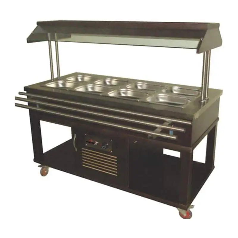 Atalay ASBM-04 Orta Tip Benmari, GN 1/1x4 Kapasiteli, Elektrikli, Ahşap Kaplamalı, Aydınlatmalı - 1