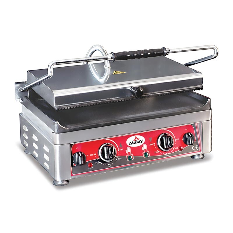 Atalay ATM-2745-2 Alt Üst Ayrı Termostatlı Tost Makinesi, Blok Kapaklı, 20 Dilim Kapasiteli, Paslanmaz Çelik, Elektrikli - Atalay
