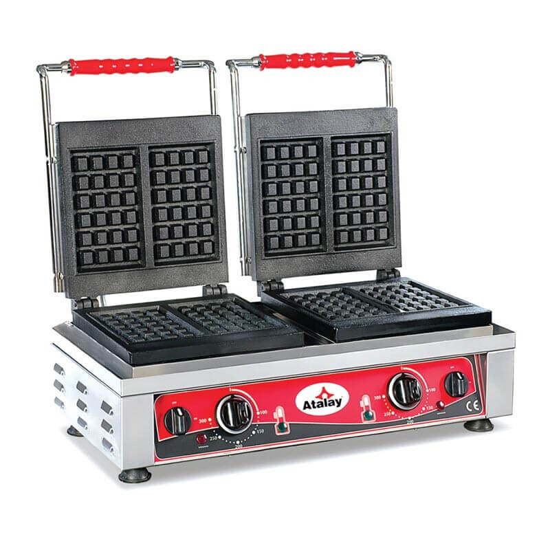 Atalay AWM-2402 Çiftli Kare Waffle Makinesi, Paslanmaz Çelik, Elektrikli - Atalay