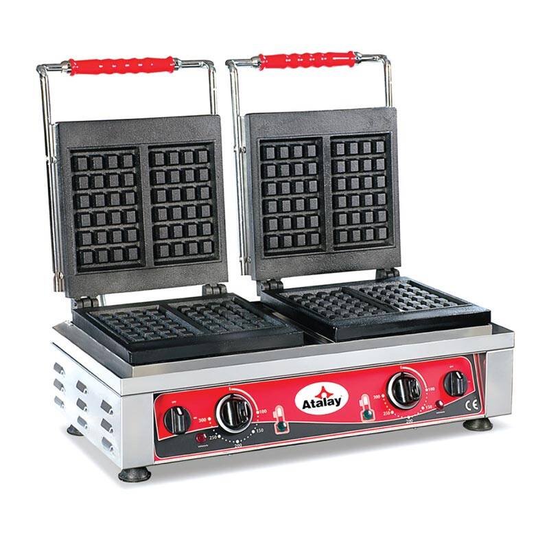 Atalay AWM-2402 Çiftli Kare Waffle Makinesi, Paslanmaz Çelik, Elektrikli - 1