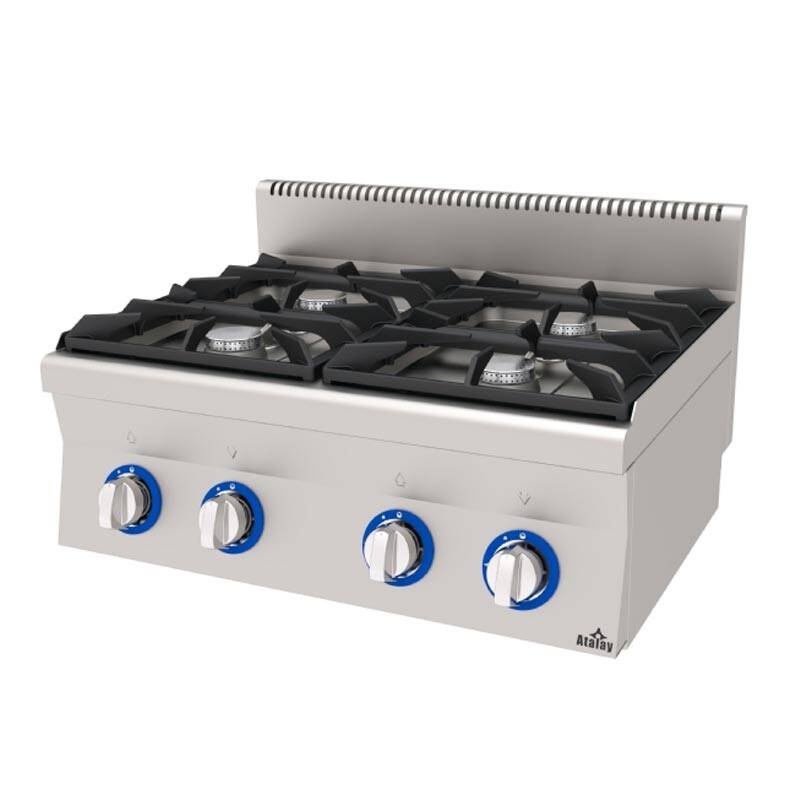 Atalay E-AGO-860 600 Seri Set Üstü 4 Gözlü Ocak, Paslanmaz Çelik, Doğalgazlı - 1