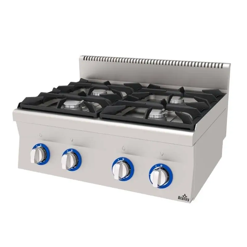 Atalay E-AGO-860 600 Seri Set Üstü 4 Gözlü Ocak, Paslanmaz Çelik, Doğalgazlı - 1