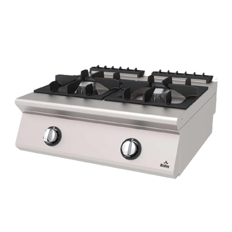 Atalay EAGO-860T 600 Seri 2 Gözlü Ocak, 80x60x30 cm, Paslanmaz Çelik, Doğalgazlı - Atalay