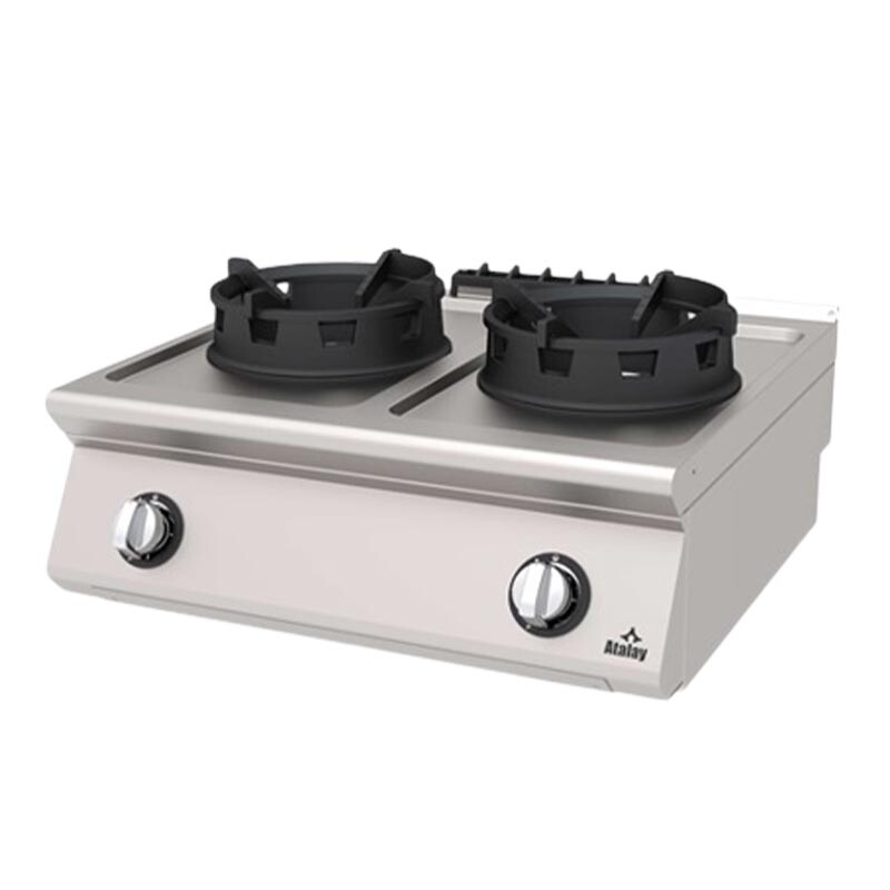 Atalay EAWO-860 600 Seri Wok Ocak, 80x60x30 cm, Paslanmaz Çelik, Doğalgazlı - Atalay