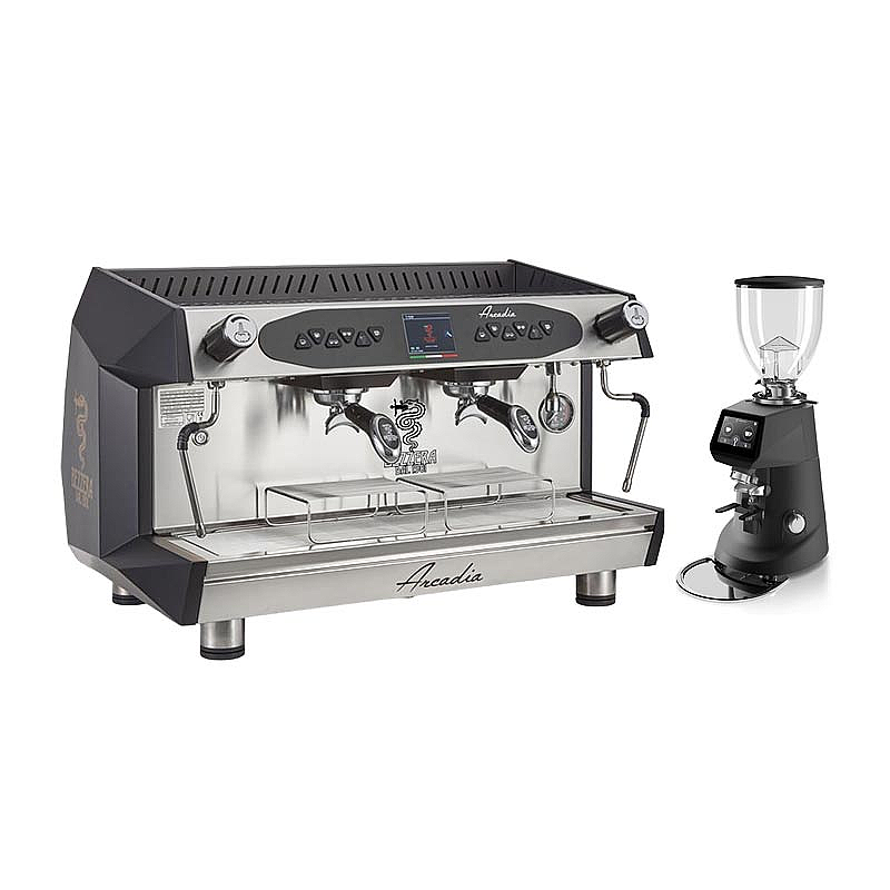 Bezzera Arcadia DE PID Espresso Kahve Makinesi, 2 Gruplu + Fiorenzato F64E Kahve Değirmeni, Siyah, 11 Lt. - Bezzera