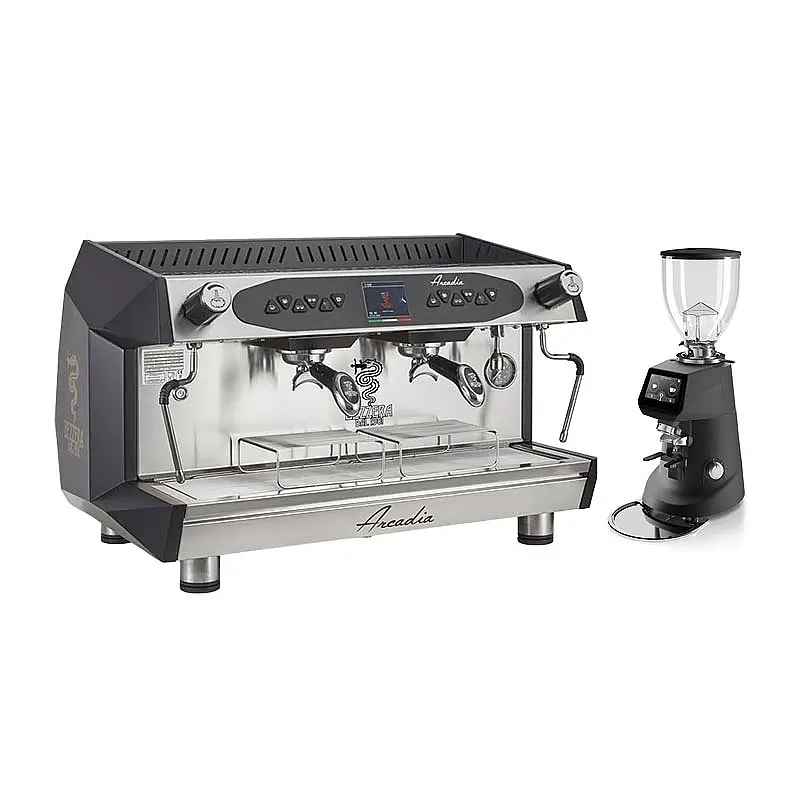 Bezzera Arcadia DE PID Espresso Kahve Makinesi, 2 Gruplu + Fiorenzato F64E Kahve Değirmeni, Siyah, 11 Lt. - 1
