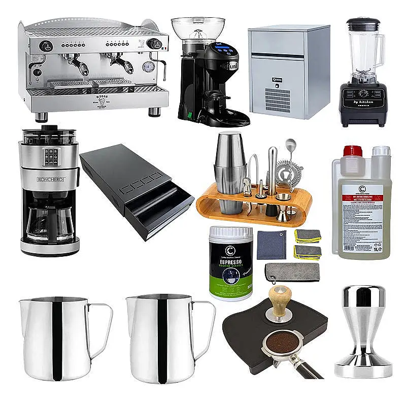 Bezzera B2016DE 2 Gruplu Espresso Kahve Makinesi, 14 Parça Kafe Seti, Profesyonel Set - 1