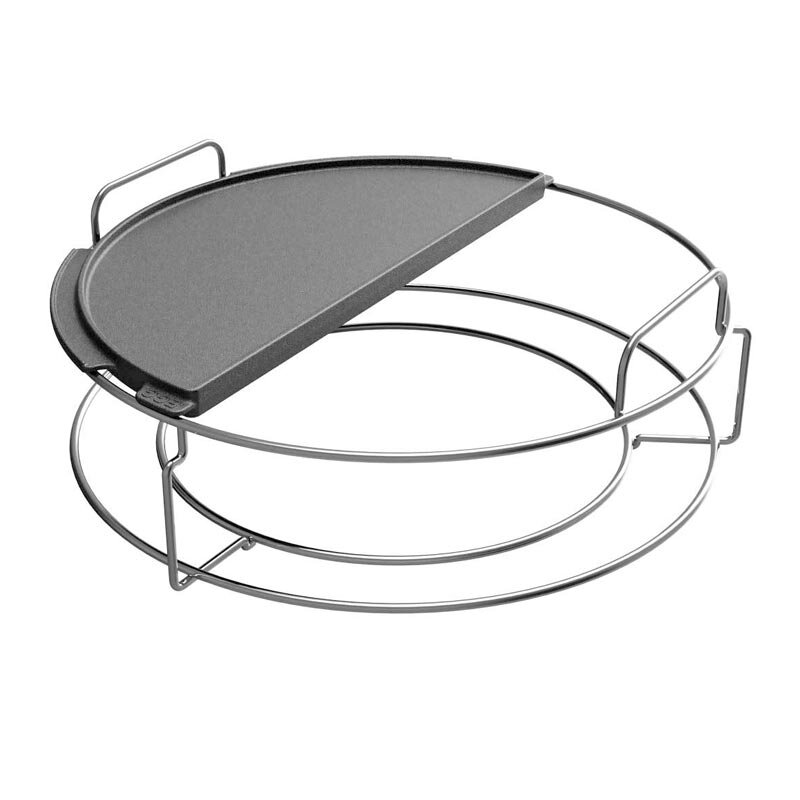 Big Green Egg Yarım Ay Döküm Plancha Tabak, Grid ve Düz Yüzey - Big Green Egg (1)