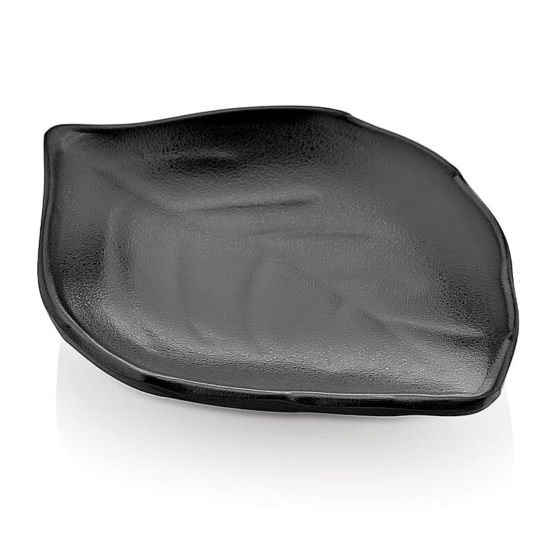 Biradlı 14027B Minimal Yaprak Sunum Tabağı, 11.4x8.6x2 cm, Siyah - Biradlı
