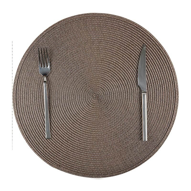 Biradlı BRD-1839 Yuvarlak PVC Amerikan Servis, 38 cm, Kahverengi - Biradlı