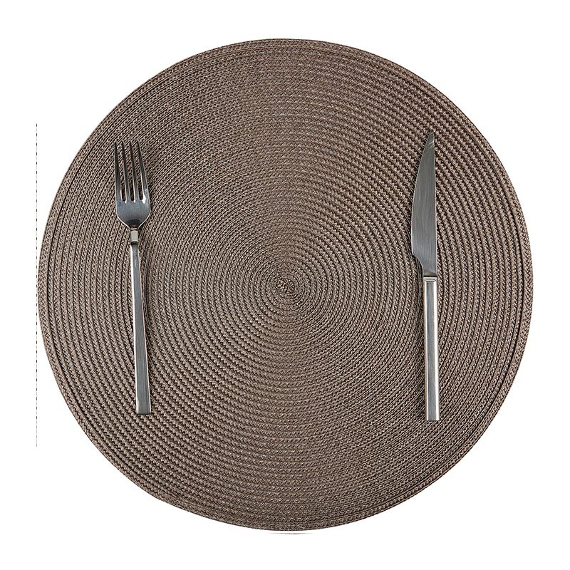 Biradlı BRD-1839 Yuvarlak PVC Amerikan Servis, 38 cm, Kahverengi - Biradlı