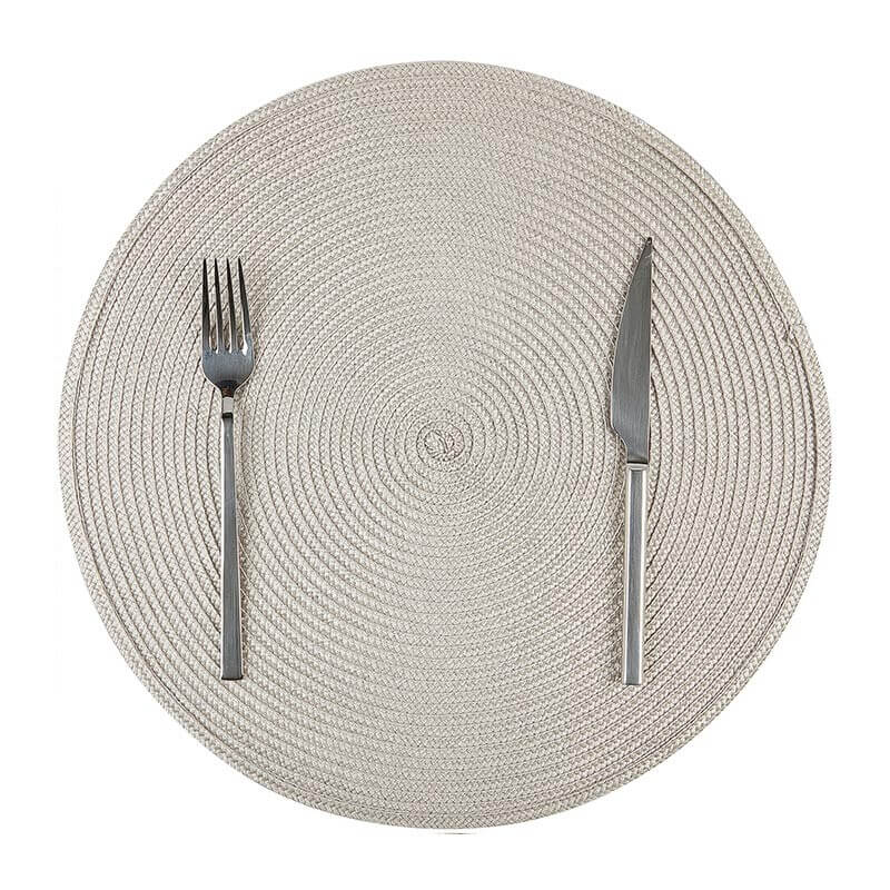 Biradlı BRD-1841 Yuvarlak PVC Amerikan Servis, 38 cm, Bej - Biradlı
