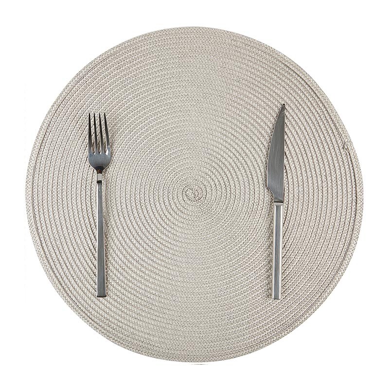 Biradlı BRD-1841 Yuvarlak PVC Amerikan Servis, 38 cm, Bej - Biradlı