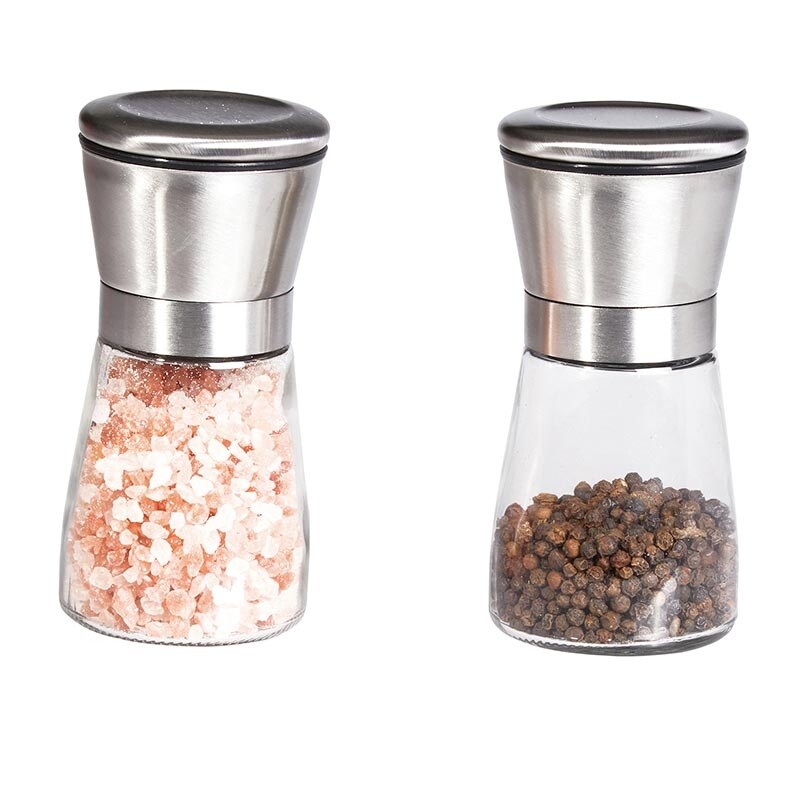 Biradlı BRD-235 Cam Tuz Karabiber Değirmeni, Çelik Başlık, 13 cm - Biradlı