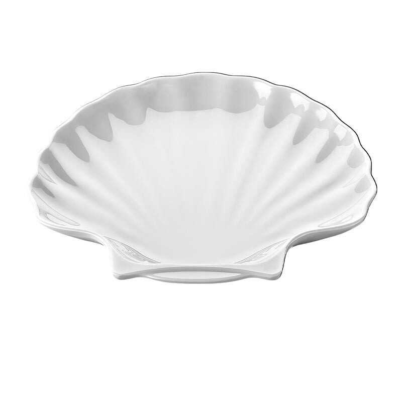 Biradlı BRD-3101 İstiridye Melamin Sunum Tabağı, 25.3x23.5x2.8 cm, Beyaz - Biradlı