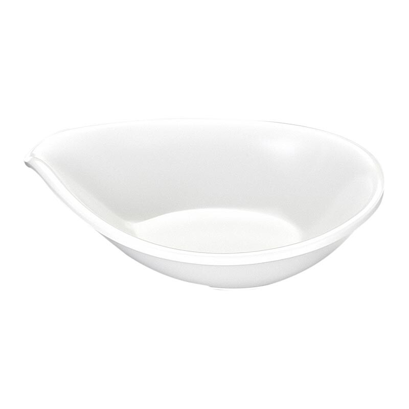 Biradlı BRD-515904 Oval Minimal Melamin Sunum Tabağı, 7x9x2 cm, Beyaz - Biradlı