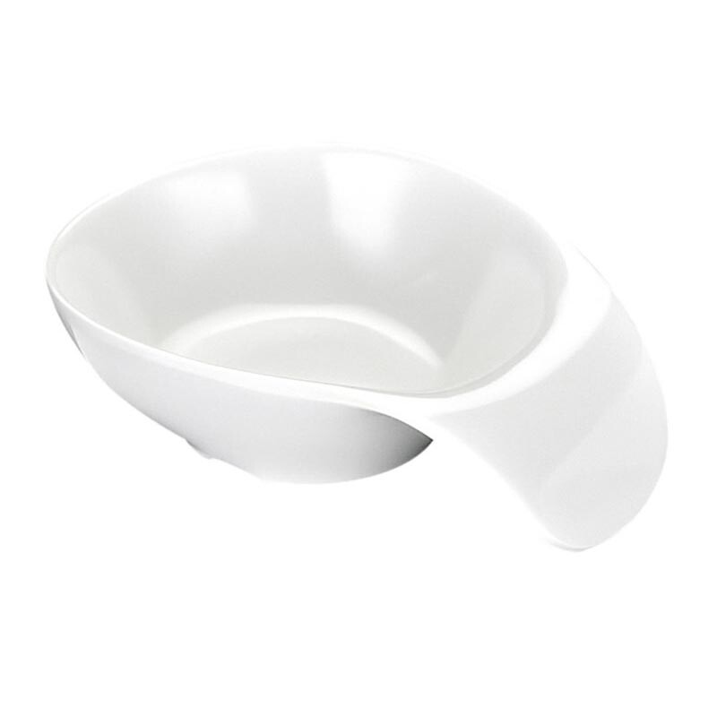 Biradlı BRD-516205 Açık Büfe Minimal Sos Tabağı, 13x9 cm, Beyaz - Biradlı