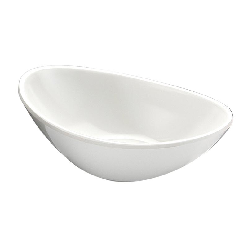 Biradlı BRD-517504 Minimal Melamin Oval Sunum Tabağı, 10x6x3 cm, Beyaz - Biradlı